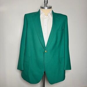 Palm Beach Tailored USA Blazer Mens Green Gold Button Sport Coat Big Tall 52L